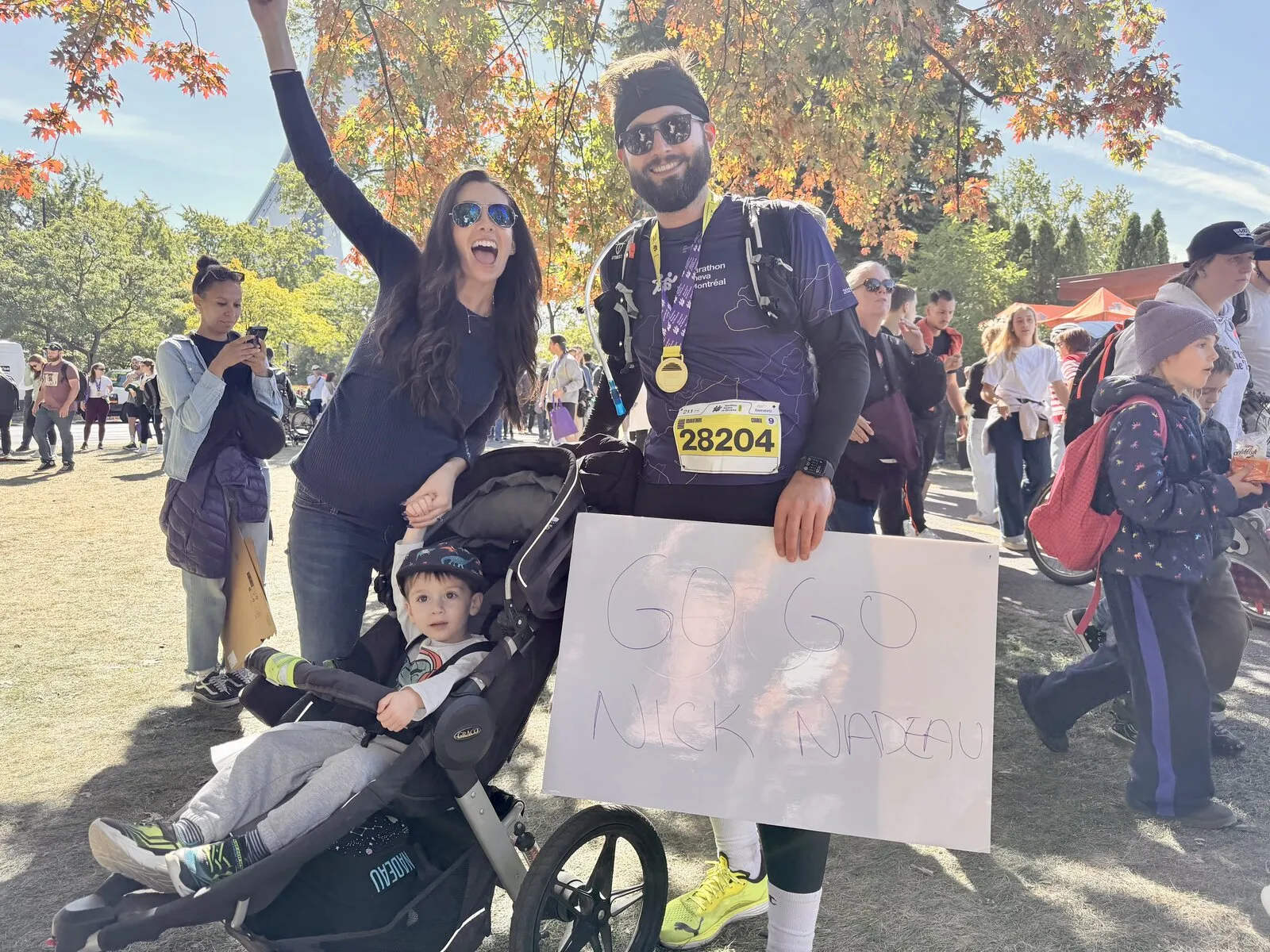 Crossing the finish line with my family